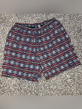 Patagonia Men’s Swim Trunks Medium Geometric Stripe Print Board Shorts